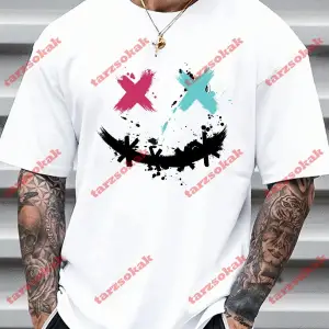 Model 3581 Erkek Yazlık Yuvarlak Yaka Kısa Kollu Günlük Tişört, Yaz