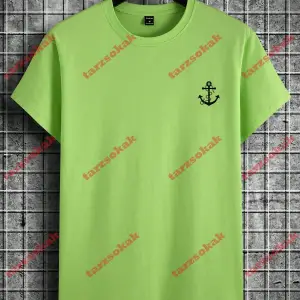 Model 3585 Erkek Yazlık Yuvarlak Yaka Kısa Kollu Günlük Tişört, Yaz