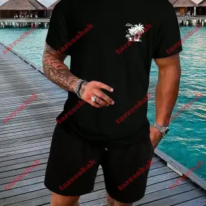 Model 3588 Erkek Yazlık Yuvarlak Yaka Kısa Kollu Günlük Tişört, Yaz