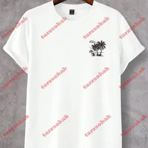 Model 3601 Erkek Yazlık Yuvarlak Yaka Kısa Kollu Günlük Tişört, Yaz