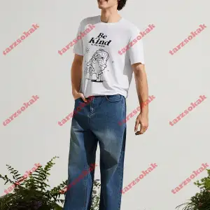 Model 3610 Erkek Yazlık Yuvarlak Yaka Kısa Kollu Günlük Tişört, Yaz