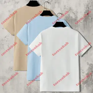 Model 3673 Erkek Yazlık Yuvarlak Yaka Kısa Kollu Günlük Tişört, Yaz