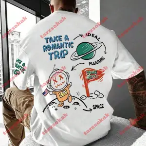 Model 3682 Erkek Yazlık Yuvarlak Yaka Kısa Kollu Günlük Tişört, Yaz