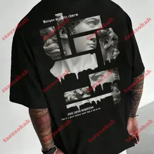 Model 3687 Erkek Yazlık Yuvarlak Yaka Kısa Kollu Günlük Tişört, Yaz