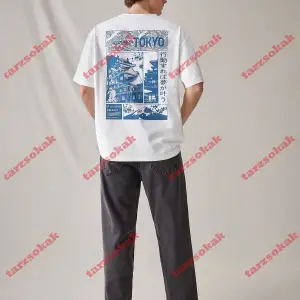 Model 3743 Erkek Yazlık Yuvarlak Yaka Kısa Kollu Günlük Tişört, Yaz