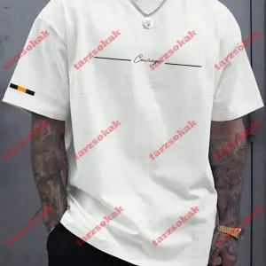 Model 3751 Erkek Yazlık Yuvarlak Yaka Kısa Kollu Günlük Tişört, Yaz