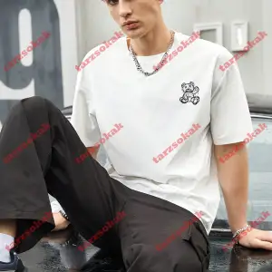 Model 3755 Erkek Yazlık Yuvarlak Yaka Kısa Kollu Günlük Tişört, Yaz