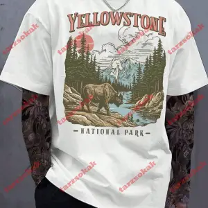 Model 3791 Erkek Yazlık Yuvarlak Yaka Kısa Kollu Günlük Tişört, Yaz