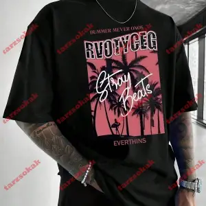 Model 3841 Erkek Yazlık Yuvarlak Yaka Kısa Kollu Günlük Tişört, Yaz