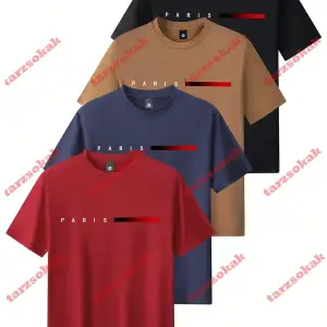 Model 3878 Erkek Yazlık Yuvarlak Yaka Kısa Kollu Günlük Tişört, Yaz