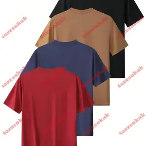 Model 3878 Erkek Yazlık Yuvarlak Yaka Kısa Kollu Günlük Tişört, Yaz