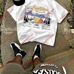 Model 3901 Erkek Yazlık Yuvarlak Yaka Kısa Kollu Günlük Tişört, Yaz