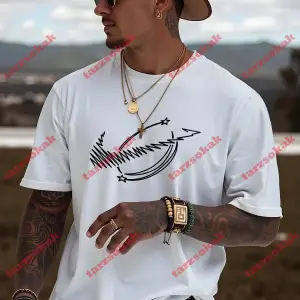 Model 3921 Erkek Yazlık Yuvarlak Yaka Kısa Kollu Günlük Tişört, Yaz