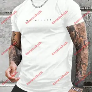 Model 3972 Erkek Yazlık Yuvarlak Yaka Kısa Kollu Günlük Tişört, Yaz