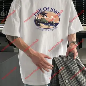 Model 3982 Erkek Yazlık Yuvarlak Yaka Kısa Kollu Günlük Tişört, Yaz