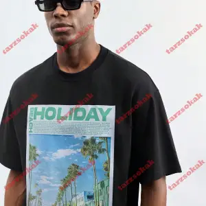 Model 3993 Erkek Yazlık Yuvarlak Yaka Kısa Kollu Günlük Tişört, Yaz