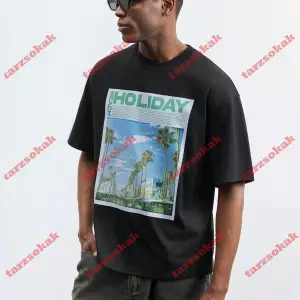 Model 3993 Erkek Yazlık Yuvarlak Yaka Kısa Kollu Günlük Tişört, Yaz