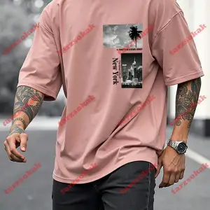 Model 4018 Erkek Yazlık Yuvarlak Yaka Kısa Kollu Günlük Tişört, Yaz