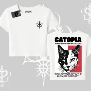 Modern Kedi Temalı Arka Baskılı Babby Tee Tshirt