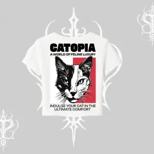 Modern Kedi Temalı Arka Baskılı Babby Tee Tshirt