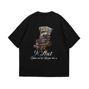 Money Hand Baskılı Oversize Unisex Beyaz