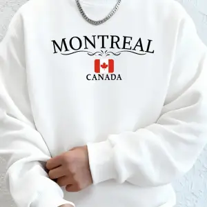 Montreal Kanada Mektup Baskılı Erkek Kapüşonlu Sweatshirt Yumuşak Günlük Sokak Giysisi Sokak