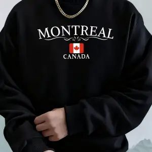 Montreal Kanada Mektup Baskılı Erkek Kapüşonlu Sweatshirt Yumuşak Günlük Sokak Giysisi Sokak