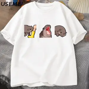 Moo Deng T Shirt komik bebek Hippo Moo Deng Gang T-shirt sevimli bebek Pygmy Hippo Moo Deng T 2882