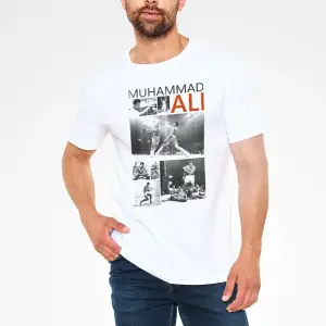 Muhammed Ali Beyaz Unisex Tişört T-shirt