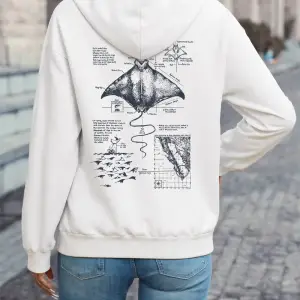 Munks Devil Ray Baskılı Kapüşonlu Sweatshirtler Kadın Kışlık Polar Sıcak Sweatshirtler Günlük