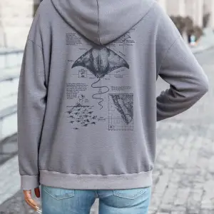 Munks Devil Ray Baskılı Kapüşonlu Sweatshirtler Kadın Kışlık Polar Sıcak Sweatshirtler Günlük