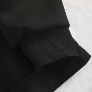 Mushroom & Slogan Graphic Kangaroo Pocket Drawstring Hoodie Siyah