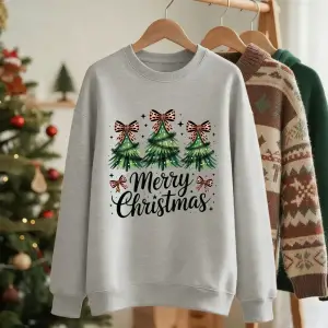 Mutlu Noeller Yay Ağaçları Baskılı Tişörtü Kadın Gevşek Temel Hoodie Polar Sıcak Bisiklet Yak