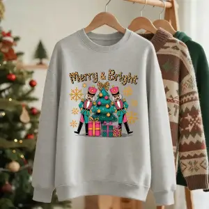 Mutlu Parlak Noel Hediyeleri Baskılar Kazak Kadın Kış Polar Sıcak Kapüşonlular Bisiklet Yaka