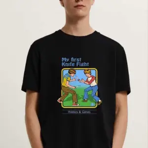 My First Knife Fight Baskılı Tshirt