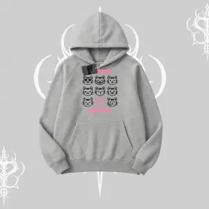 My Mood Right Now Yazılı Sevimli Kedi Kapşonlu Sweatshirt