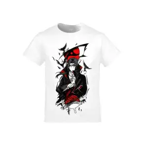 Naruto Akatsuki Itachi Uchiha Crows Baskılı Beyaz Çocuk