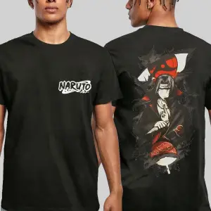 Naruto Akatsuki Itachi Uchiha Crows Baskılı Unisex Siyah