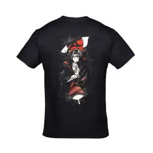 Naruto Akatsuki Itachi Uchiha Crows Baskılı Unisex Siyah