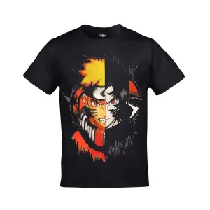 Naruto Iki Yüz Baskılı Unisex Kırmızı