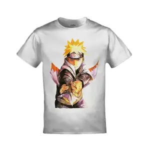 Naruto Mızrak Anime Baskılı Unisex Beyaz