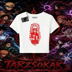Naruto Uzumaki Premium Anime Kadın Baby Tee Beyaz