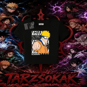 Naruto Uzumaki Premium Anime Kadın Baby Tee Beyaz