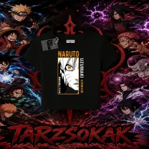 Naruto Uzumaki Premium Anime Kadın Baby Tee Beyaz