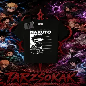 Naruto Uzumaki Premium Anime Kadın Baby Tee Beyaz