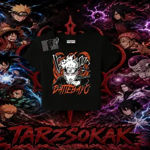 Naruto Uzumaki Premium Anime Kadın Baby Tee Beyaz