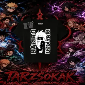 Naruto Uzumaki Premium Anime Kadın Baby Tee Beyaz