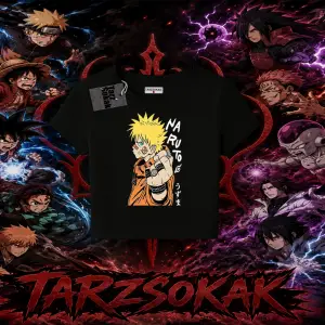 Naruto Uzumaki Premium Anime Kadın Baby Tee Beyaz