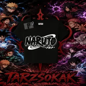 Naruto Uzumaki Premium Anime Kadın Baby Tee Beyaz
