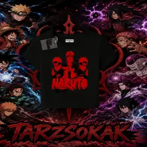 Naruto Uzumaki Premium Anime Kadın Baby Tee Beyaz
